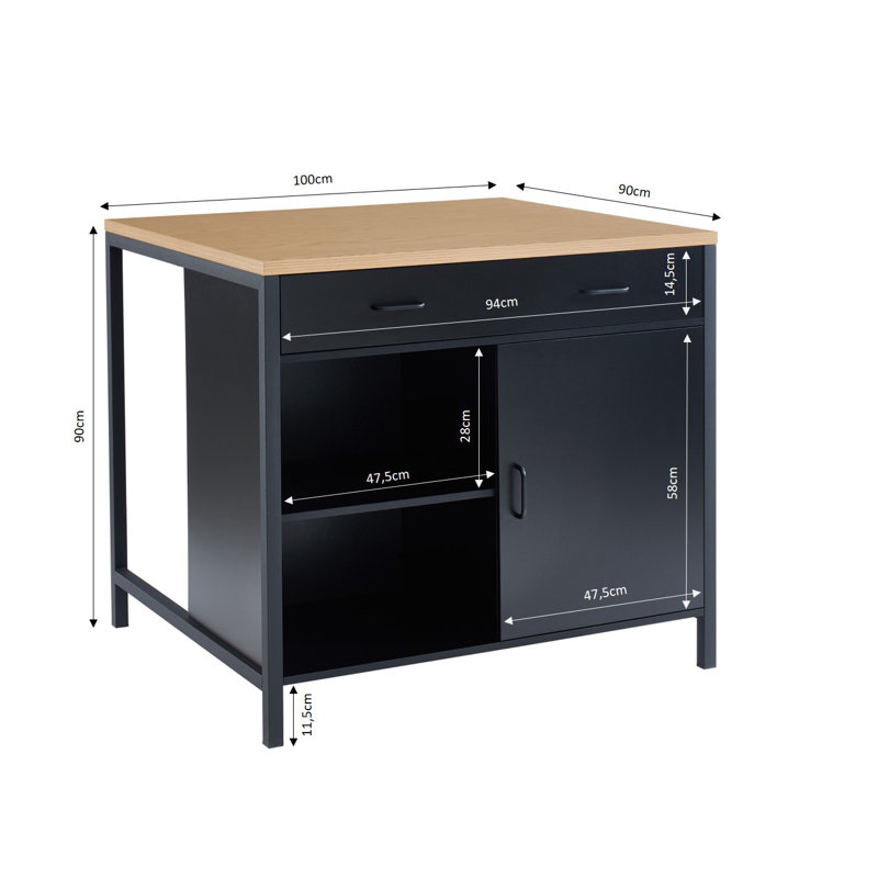 Brayden Studio Dunnom 100cm Wide Kitchen Island Wayfair.co.uk